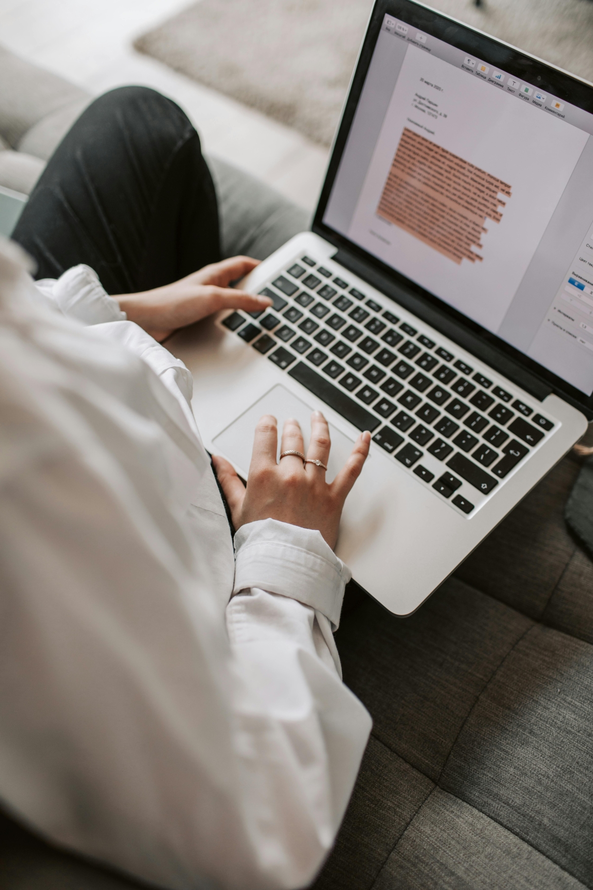 woman using a laptop